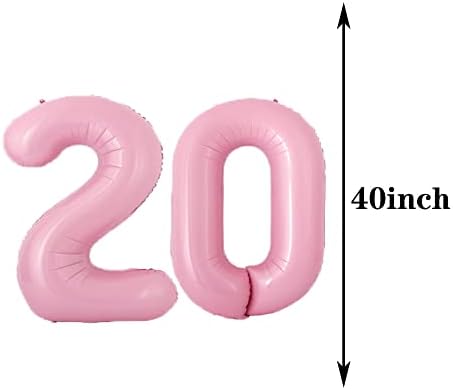 Sweet 20. rođendanski ukrasi za zabavu, ružičasti broj 20 baloni, 20. folija milar baloni lateks balon ukras,