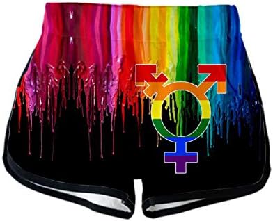 Honeystore Ženske kratke hlače za suhe plaže LGBT printova elastične struke