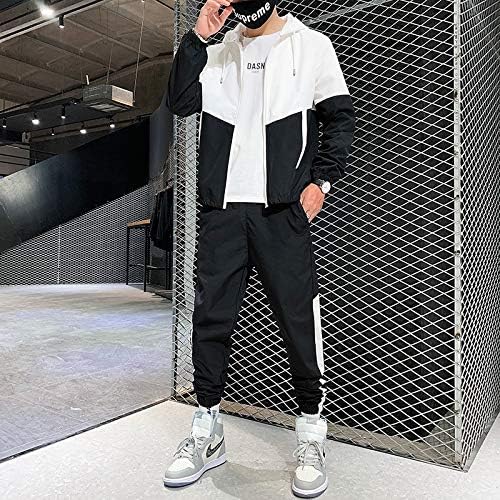 WSSBK Patchwork Hip Hop Ležerne prilike za muškarce 2020 Korejski stil 2 komada Setovi odjeće