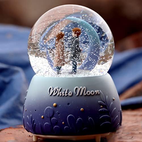 MXiaoxia Creative Color Lights plutajuće snježne pahulje Bijela mjesečina Par Glass Crystal Ball