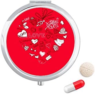 Valentinovo crvena bijela torbica za pilule za srce džepna kutija za skladištenje lijekova