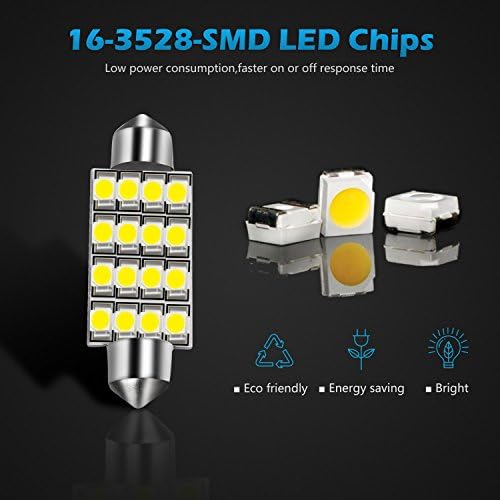 Partsam 578 LED sijalica Bijela 211-2 212-2 41mm 42mm Festoon LED kupolaste sijalice, 6000k Super svijetle