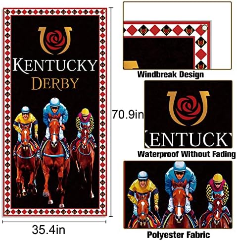 Kentucky Derby poklopac vrata Jockey Horse Racing Party Banner dekoracija Run for the Roses Indoor