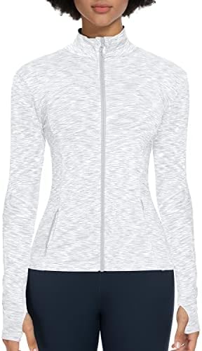COLORKIN Workout Jakne za žene pune zip atletičke jakne sa džepovima Slim Fit Yoga jakna s rupama