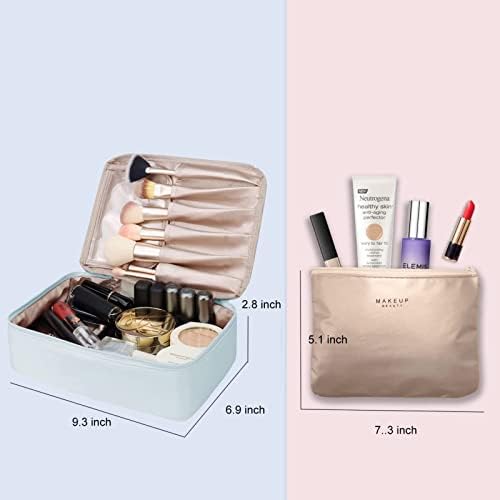 Yeegras torba za šminkanje za putovanja, kozmetičke torbe za žene sa unutrašnjom torbicom za
