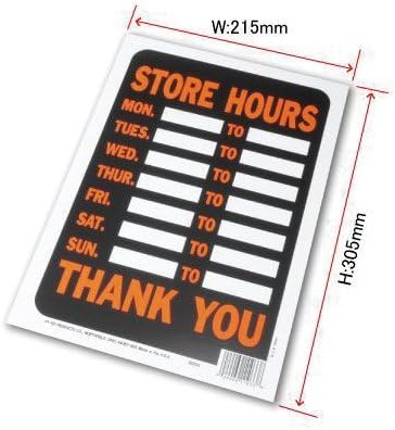HY-KO proizvodi 3030 sati radno vrijeme plastični znak, 8.5 x 12, narandžasta / crna
