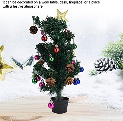 Buyweek Mini božićno drvce, stoltop božićno drvce umjetno božićno drvce sa LED laganim baterijskim ukrasima