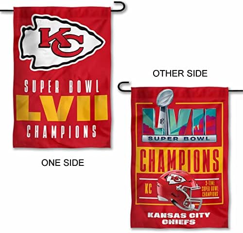 Kansas Chiefs Super Bowl LVII prvaci Dvostrani vrt banner zastava