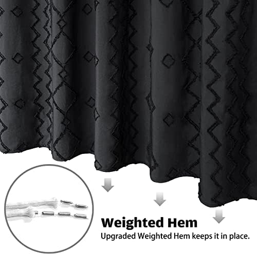 Nixiya tuš za zavjese Black Boho tkana tkanina zavoja za tuširanje Moderna tufted chevron geometrija Stripe