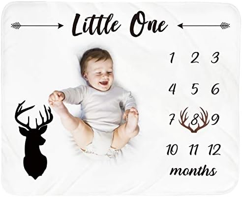 Baby Monthly Milestone Blanket dječak-Mjesečni pokrivač za novorođenčad Unisex neutralni personalizirani