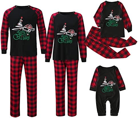 Porodica podudaranje božićne pidžame set Xmas Tree Ispis dugih rukava i hlače PJs Spavaće odjeću 2