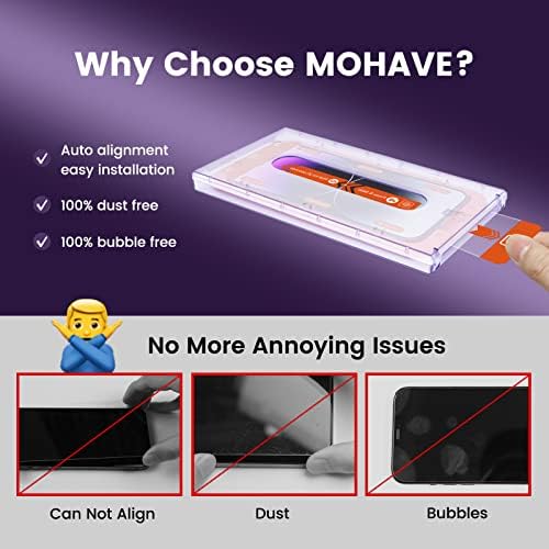 MOHAVE [2+2 Pakovanje] [automatsko poravnanje/uklanjanje prašine] HD Clear zaštitnik ekrana kompatibilan