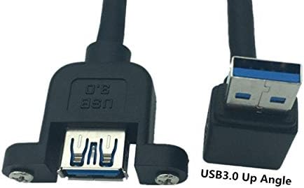 Panel-Mount USB 3.0 Produžni kabl, Haokiang 1 ft / 30cm 90 stepeni pravim uglom USB 3.0 Tip A muški za tip