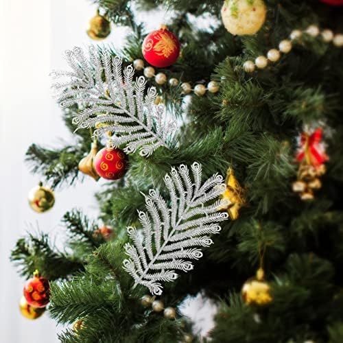Holibanna 6pcs Glitter Božić iz simuliranog meranti repa za ukrašavanje božićnog stabla i uređenje