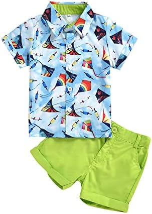 Ljetna odjeća za male dječake za dojenčad slatki havajski Setovi kratki rukav sa dugmetom na košulju