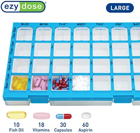 EZY DOSE 2 pakovanja Pharmadose 7-dnevna pilula, lijek, kutija za organizatore vitamina sedmično,