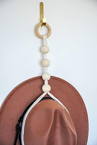 Viseća za šešir sa jednim bohom boho-macrame - jednostavan šik zidni viseći ekran za prikaz fenoraza, zapadnih i širokih ruba - savršen dodatak vašem bohom domu, male-X-LEGA