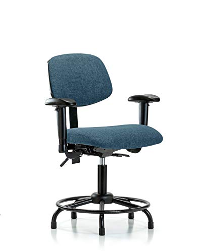 LabTech sjedeća LT41514 tkanina visina stola stolica Okrugla cijev baza, Glides, plava