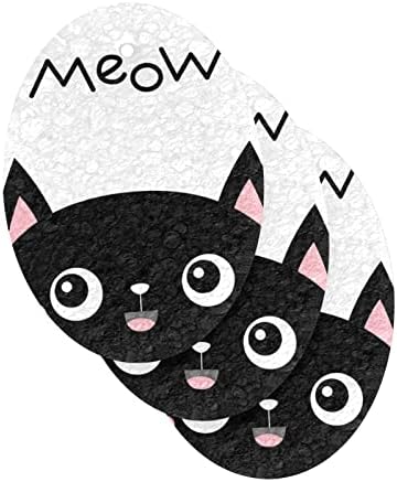 Alaza Slatka mačka Kitten Print Animal Prirodna spužva Kuhinjski celulozni spužvi za posuđe Perilica kupaonica
