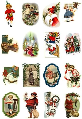 Decoupage Papir Pack Vintage Božić Kids Play Santa Tree Flonz Vintage Ephemera