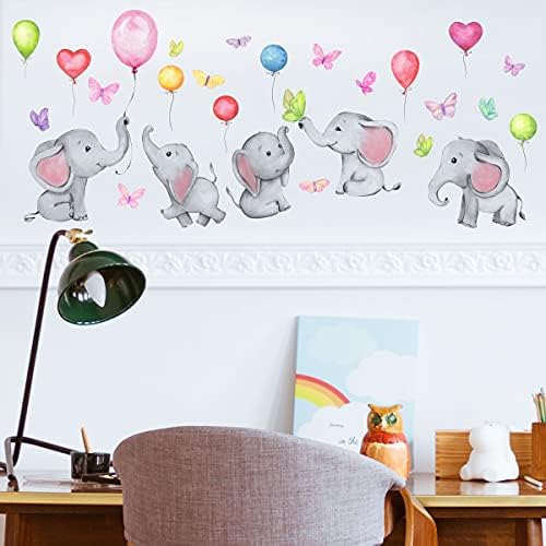 Yuemoon Baby Elephant Dječji dekor za djevojke, slatke zidne naljepnice za djecu spavaću sobu, 8 listova zidnih