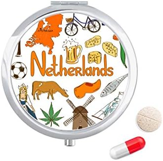 Holandski Landscap Životinje Kutija Za Pilule Za Nacionalnu Zastavu Džepna Kutija Za Skladištenje