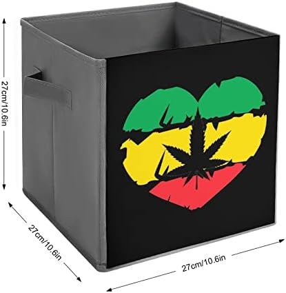 Love Reggae FOED Sklopivi kanti za odlaganje košara Tkanini kocke Kutije sa ručkama za igračke za odjeću,