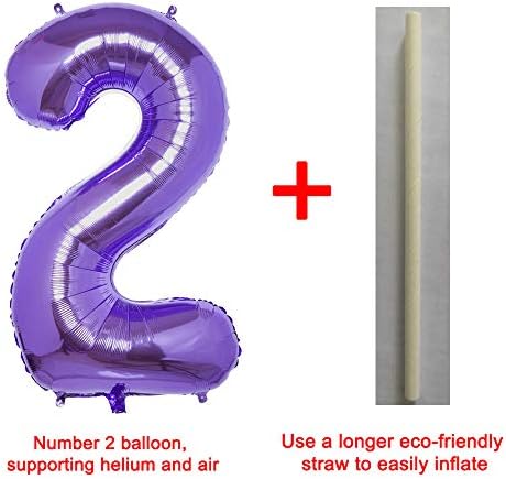 Ljubičasta 2 balona, ​​40 inčna rođendan folija balona ukrasi balona isporučuje helijum mylar