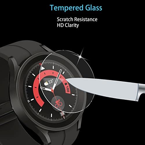 Wuqikuqi [2 + 2] Pakovanje za Galaxy Watch 5 Pro Zaštitni zaslon Zaštitni staklo i fleksibilan PMMA