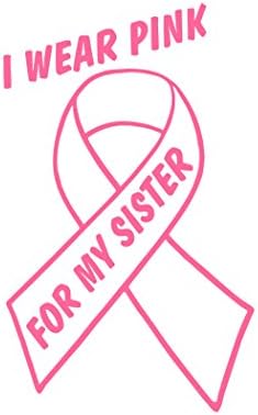 Nosim ružičastu za moju sestru - naljepnica odbojnika za ružičasti karcinom za dojku ružičasti naljepnica