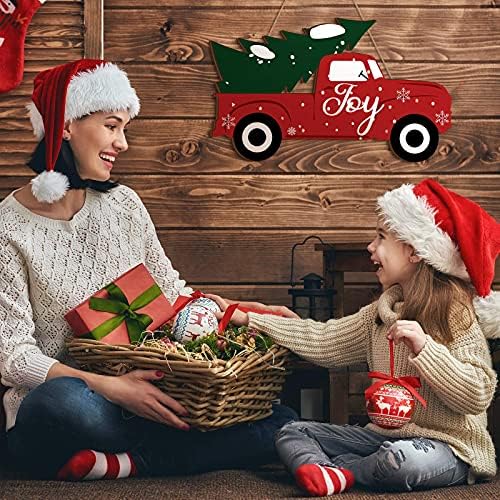 Blulu božićna radosti crveni kamion 1 komad Božićna dekor na vratima Božićna radosna kuća viseći