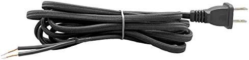 Creative Hobiji® kabl za električnu lampu prekrivenu Crnom vještačkom tkaninom sa krajnjim utikačem, ogoljeni