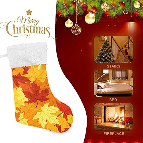Alaza Božićne čarape Jesenski svijetli javor ostavlja klasični personalizirani veliki ukrasi za