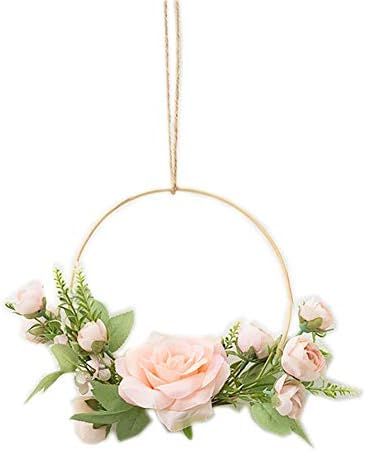 Yyc 1pcs europska šik umjetna ruža viseći geometrijski obruč vijenac zidni konop konop