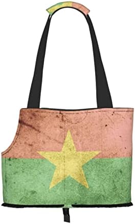 Meka Jednostrana Putna Torba Za Kućne Ljubimce Vintage-Burkina-Faso-Flag Prijenosna Torbica Za Male Pse/Mačke