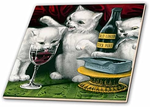 3drose Slika Slike tri pijane mačke pijuckaju alkohol-pločice