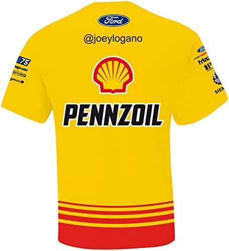 Kliperirani zastava Sports Joey Logano 2023 Shell Pennzoil sublimirana jednolična majica jame posade