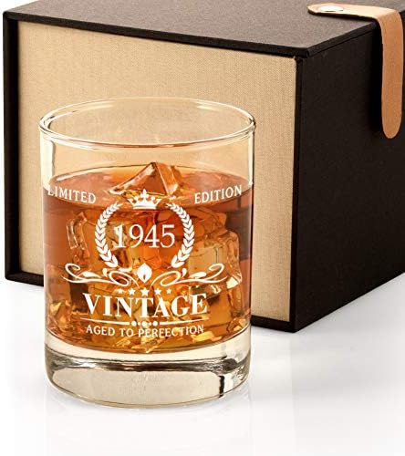 Triwol 78. rođendanski pokloni za muškarce, Vintage 1945 Whisky Glass Funny 78 rođendanski pokloni za tatu,