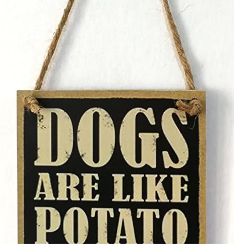 Winomo psi su poput čipova od krompira od drvenih vrata ukrasna ploča viseći znak
