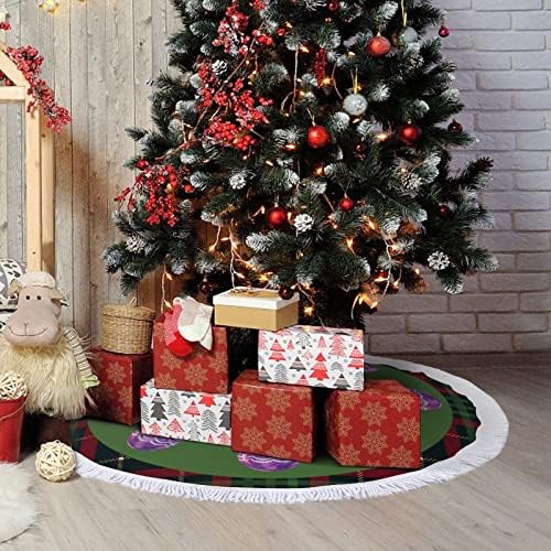 Skin božićnog drva sa tasselom, božićnim pletenim Xmas ukrasima Mat, 30 Santa Claus suknja, suknja za