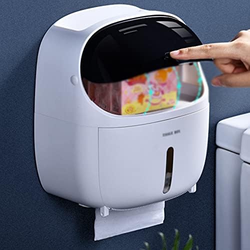 GENIGW Ljepljivi toaletni nosač papira sa ladicama za pohranu kupatila kutija za tkivo ukrasno tkivo