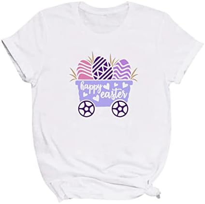 Uskršne bluze za žene za žene kratki rukav Crew Crt Print Loot Fit Kawaii Animal Bluzes Majice