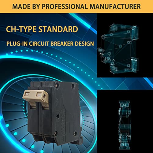 CH260 2-polni 60-amp prekidač, tip CH 3/4-inčni plug-na poklopcu kućišta, termička magnetska zaštita,