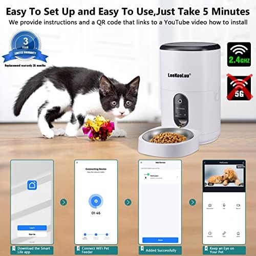 Automatska hranilica za pse HD 1080p Kamera hranilice za mačke 6L WiFi pametna hranilica za kućne ljubimce