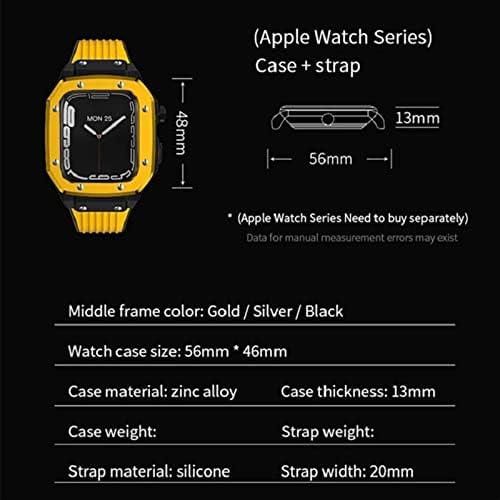 Ekins za Apple Watch Band Series 7 45mm Modifikacija mod kompleta za sat za sat za muškarce Legura za