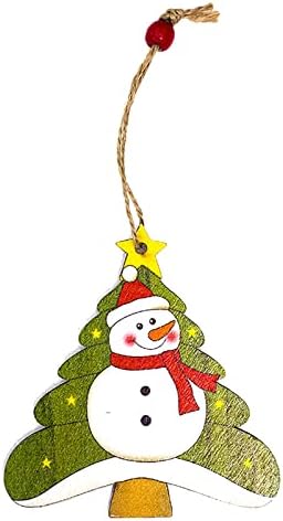Car Privjesci za retrovizor Božić ukras drvena obojena snjegović viseća ploča Božić ukras privjesak