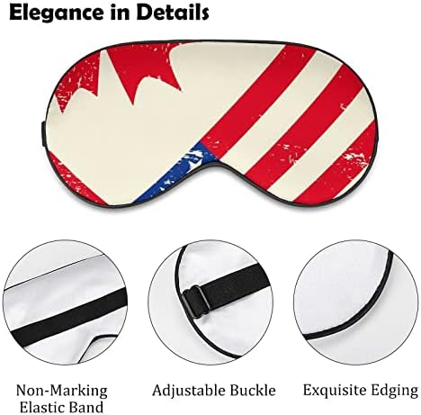 Američka i Kanada zastava tiskana miše maska ​​za oči Soft Biseofoopka za oči sa podesivom noćnom