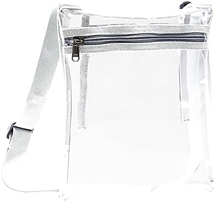 Torba za dizanje tegova Clear Cross-Body Inside Pocket odobrena traka Podesiva Stadionska torbica prozirna