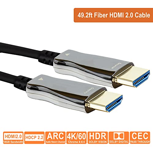 J-Tech Digital HDMI 2.0 aktivni optički kabl od vlakana 18Gbps 49,2 stopa | 4k 60Hz 4: 4: