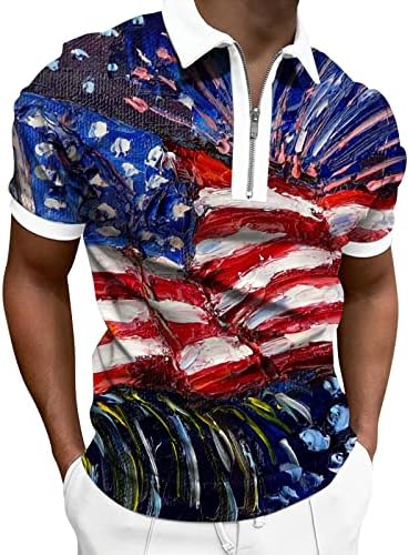 BMISEGM Ljetne velike i visoke košulje za muškarce Muški patent zatvarač kratki rukav čvrsta majica na otvorenom
